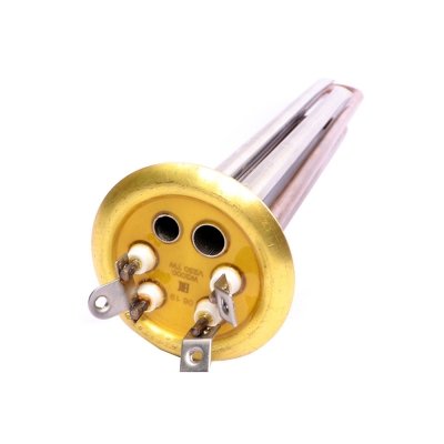 ТЭН RF TW 2000 Вт.(700+1300) PREMIUM (медн) M4 под анод (L-303мм,  Латунный фланец 64 мм., трубки под термостат нерж.) ULTRA SLIM