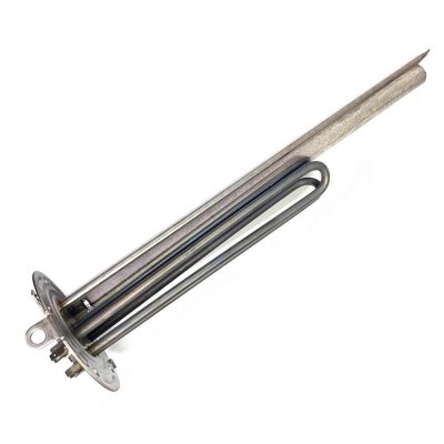 ТЭН 3х1000Вт/230В/+анодМ8 фланец D75/125мм 5 отв. трубка термостата - 480мм с  заземляющей пластиной с резьбой под шуруп м4для промышленных водонагревателей Аристон