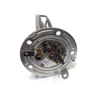 ТЭН 3х1000Вт/230В/+анодМ8 фланец D75/125мм 5 отв. трубка термостата - 480мм с  заземляющей пластиной с резьбой под шуруп м4для промышленных водонагревателей Аристон