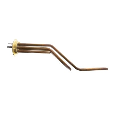 ТЭН RF 2000W(700+1300), TW PREMIUM, медь, &Oslash;64мм, M4, клеммы под разьем, L335мм, латунный фланец, горизонтальный, 220V