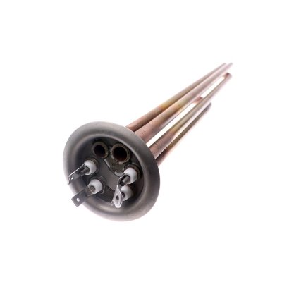 ТЭН RF TW 2500 Вт.(1500+1000) M4 под анод(L-400мм, общий контакт под винт М42 медных трубки для термостата и термозащиты, фланец 64 мм.  водонагреватели Аристон ШАТЛ, замена 65150721)